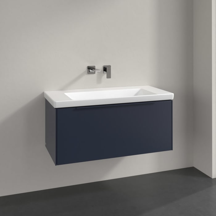 Villeroy & Boch Subway 3.0 Badmöbel-Set 100 cm, Griff in Möbelfarbe, 1 Auszug