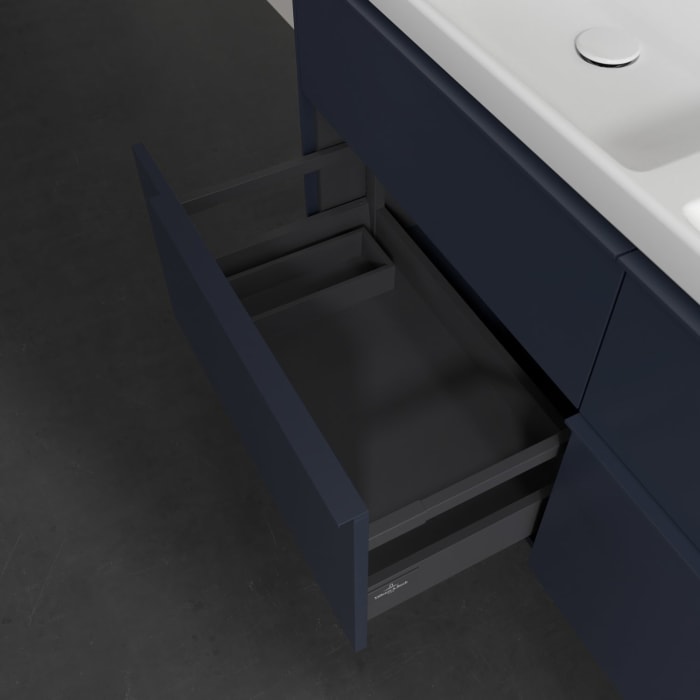 Villeroy & Boch Subway 3.0 Badmöbel-Set 130 cm, Griff in Möbelfarbe, 4 Auszüge, Doppelwaschtisch