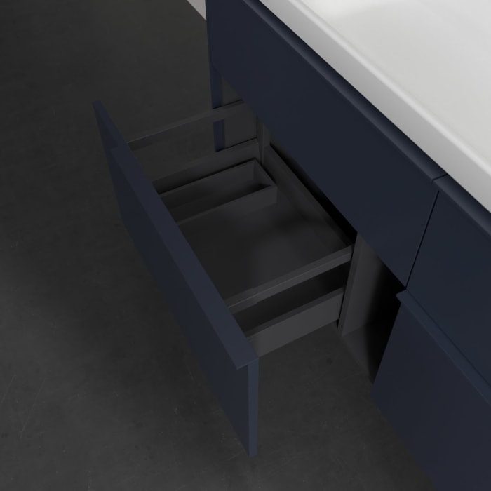 Villeroy & Boch Subway 3.0 Badmöbel-Set 130 cm, Griff in Möbelfarbe, 4 Auszüge, WT für 2 Armaturen