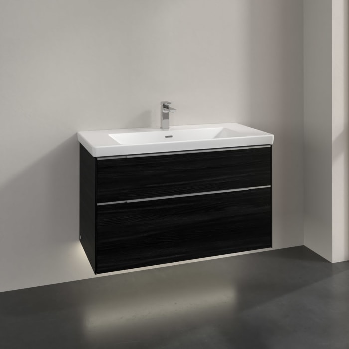 Villeroy & Boch Subway 3.0 Waschtischunterschrank 97,3 cm, 2 Auszüge, mit LED-Beleuchtung