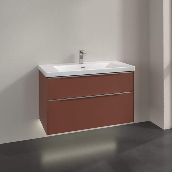 Villeroy & Boch Subway 3.0 Waschtischunterschrank 97,3 cm, 2 Auszüge, mit LED-Beleuchtung