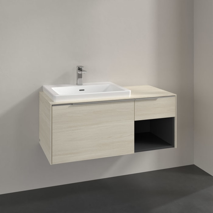 Villeroy & Boch Subway 3.0 Waschtischunterschrank 100,1 cm, 2 Auszüge und Regal rechts, ohne LED-Beleuchtung