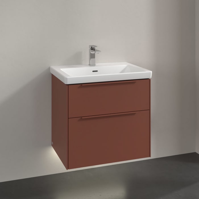 Villeroy & Boch Subway 3.0 Waschtischunterschrank 62,2 cm, 2 Auszüge, mit LED-Beleuchtung