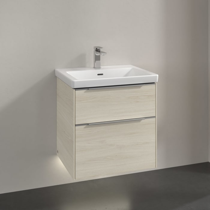 Villeroy & Boch Subway 3.0 Waschtischunterschrank 57,2 cm, 2 Auszüge, mit LED-Beleuchtung