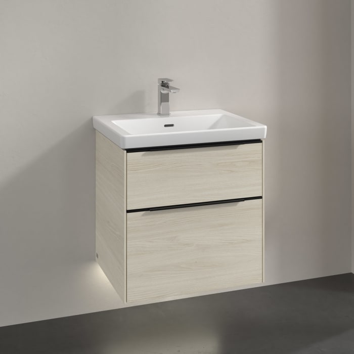 Villeroy & Boch Subway 3.0 Waschtischunterschrank 57,2 cm, 2 Auszüge, mit LED-Beleuchtung