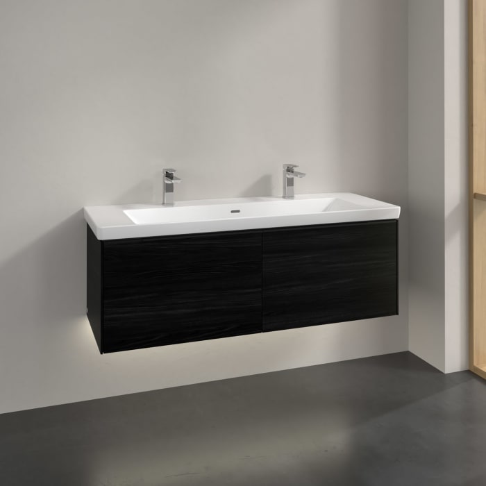 Villeroy & Boch Subway 3.0 Waschtischunterschrank 127,2 cm, 2 Auszüge, mit LED-Beleuchtung