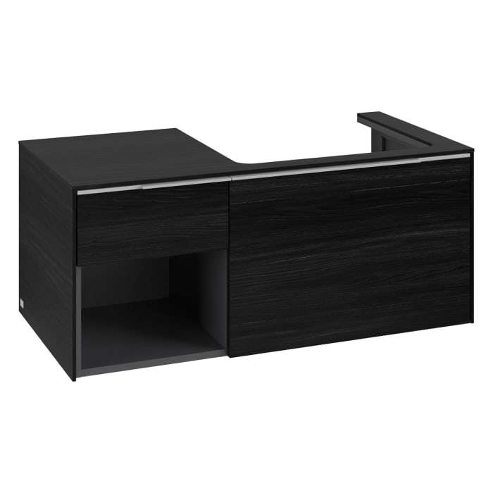 Villeroy & Boch Subway 3.0 Waschtischunterschrank 100,1 cm, 2 Auszüge und Regal links, mit LED-Beleuchtung