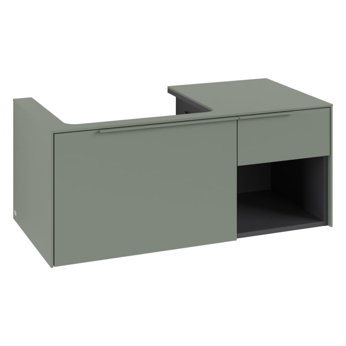 Villeroy & Boch Subway 3.0 Waschtischunterschrank 100,1 cm, 2 Auszüge und Regal rechts, mit LED-Beleuchtung