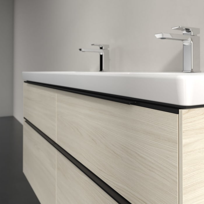 Villeroy & Boch Subway 3.0 Waschtischunterschrank 127,2 cm, 4 Auszüge, mit LED-Beleuchtung, für Doppel-Waschtisch