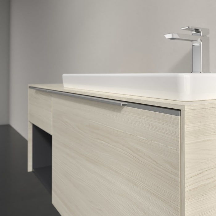 Villeroy & Boch Subway 3.0 Waschtischunterschrank 100,1 cm, 2 Auszüge und Regal links, mit LED-Beleuchtung