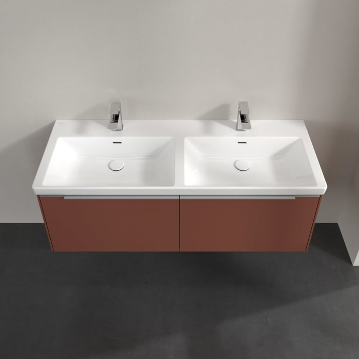 Villeroy & Boch Subway 3.0 Waschtischunterschrank 127,2 cm, 2 Auszüge, ohne LED-Beleuchtung, für Doppel-Waschtisch