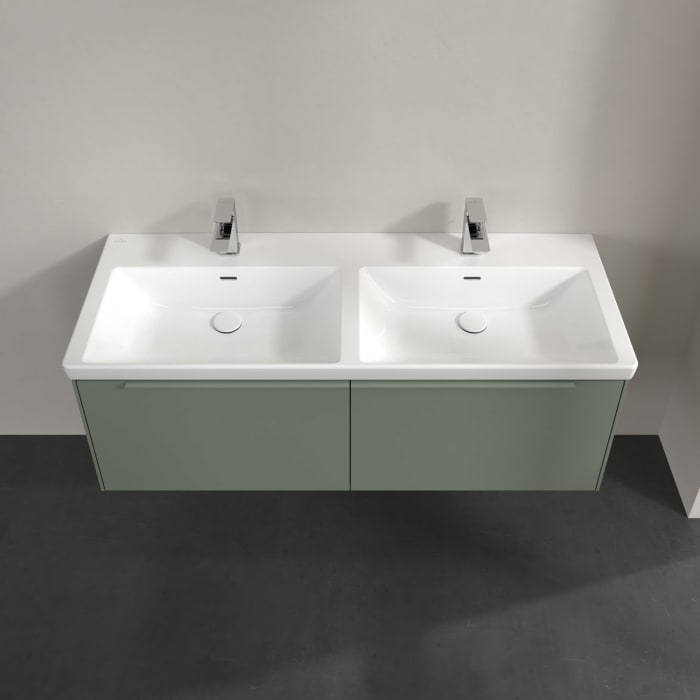 Villeroy & Boch Subway 3.0 Waschtischunterschrank 127,2 cm, 2 Auszüge, mit LED-Beleuchtung, für Doppel-Waschtisch