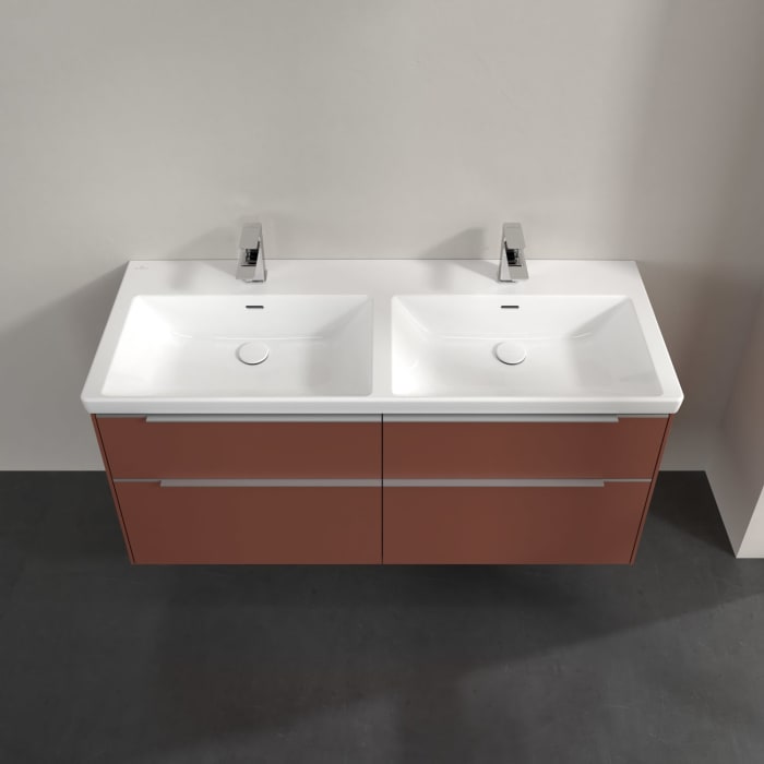 Villeroy & Boch Subway 3.0 Waschtischunterschrank 127,2 cm, 4 Auszüge, ohne LED-Beleuchtung, für Doppel-Waschtisch