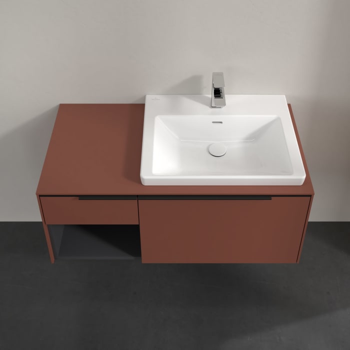 Villeroy & Boch Subway 3.0 Waschtischunterschrank 100,1 cm, 2 Auszüge und Regal links, mit LED-Beleuchtung