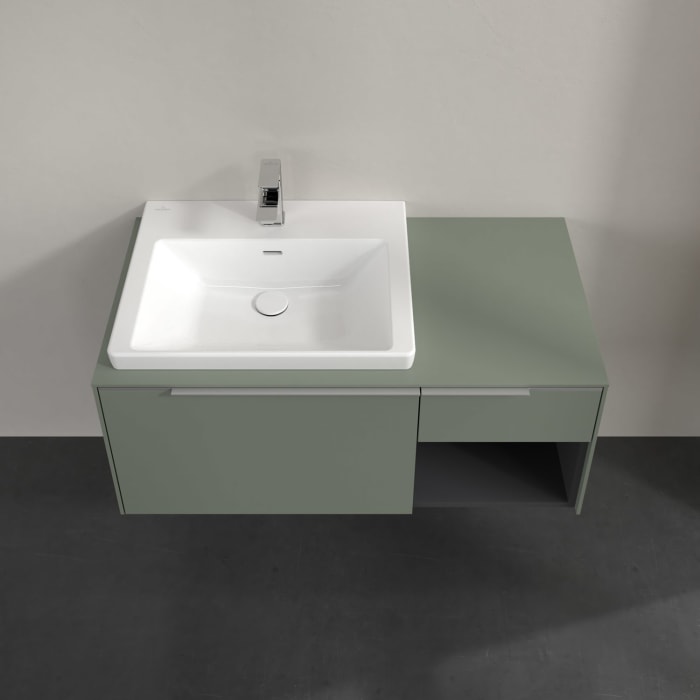 Villeroy & Boch Subway 3.0 Waschtischunterschrank 100,1 cm, 2 Auszüge und Regal rechts, mit LED-Beleuchtung