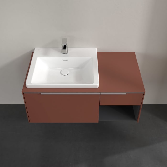 Villeroy & Boch Subway 3.0 Waschtischunterschrank 100,1 cm, 2 Auszüge und Regal rechts, mit LED-Beleuchtung