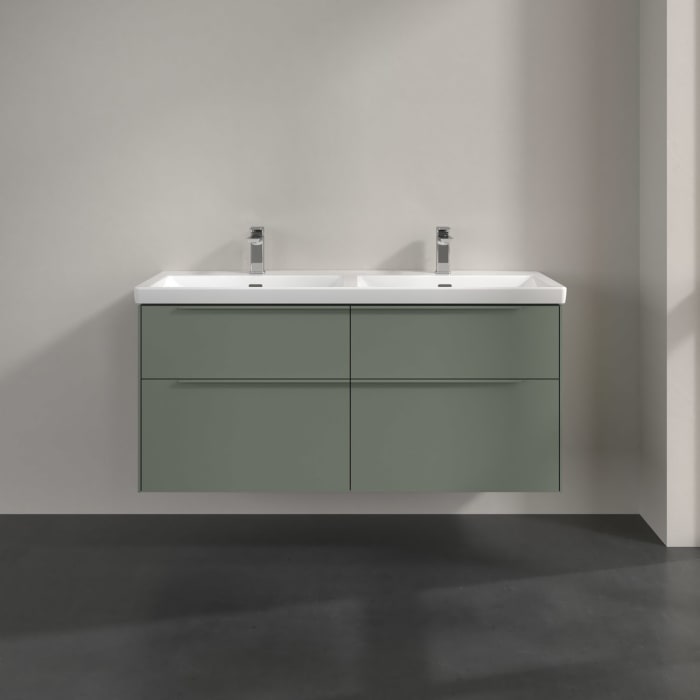 Villeroy & Boch Subway 3.0 Waschtischunterschrank 127,2 cm, 4 Auszüge, mit LED-Beleuchtung, für Doppel-Waschtisch