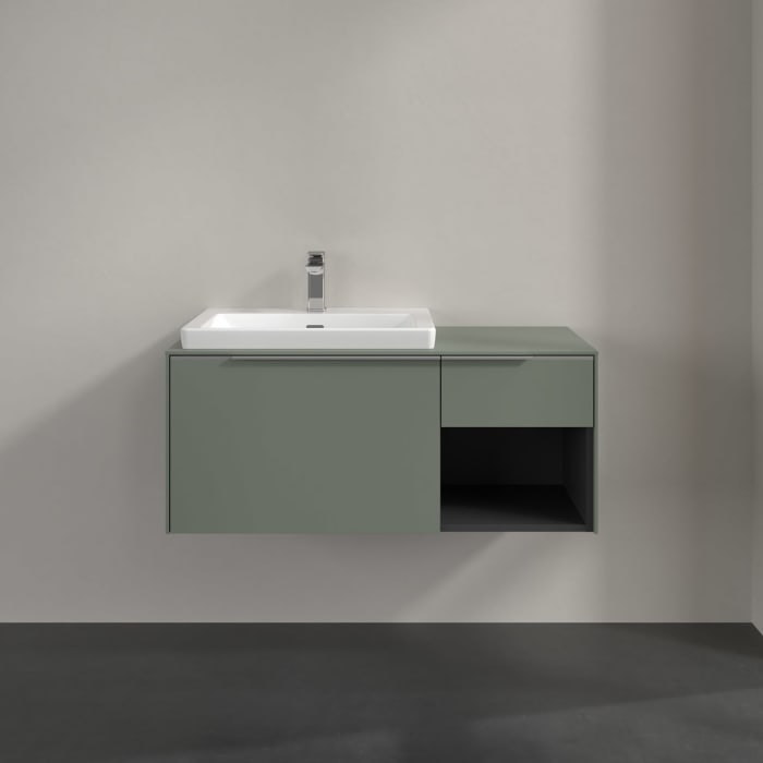 Villeroy & Boch Subway 3.0 Waschtischunterschrank 100,1 cm, 2 Auszüge und Regal rechts, mit LED-Beleuchtung