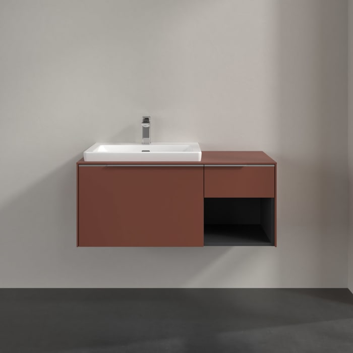 Villeroy & Boch Subway 3.0 Waschtischunterschrank 100,1 cm, 2 Auszüge und Regal rechts, mit LED-Beleuchtung