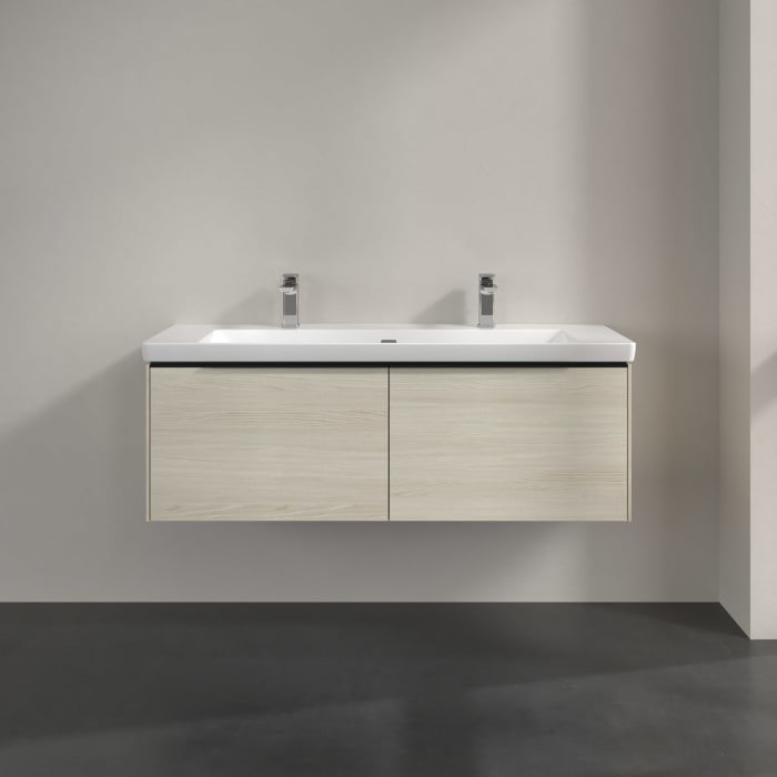 Villeroy & Boch Subway 3.0 Waschtischunterschrank 127,2 cm, 2 Auszüge, mit LED-Beleuchtung