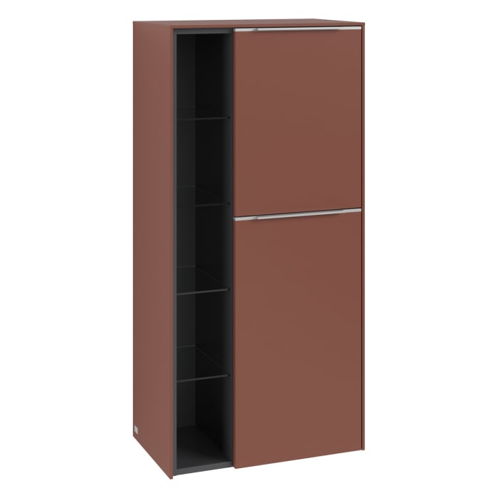 Villeroy & Boch Subway 3.0 Mittelschrank 57,4 x 120 cm mit 1 offenen Fach und 2 Türen, Anschlag rechts