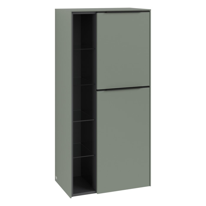 Villeroy & Boch Subway 3.0 Mittelschrank 57,4 x 120 cm mit 1 offenen Fach und 2 Türen, Anschlag rechts