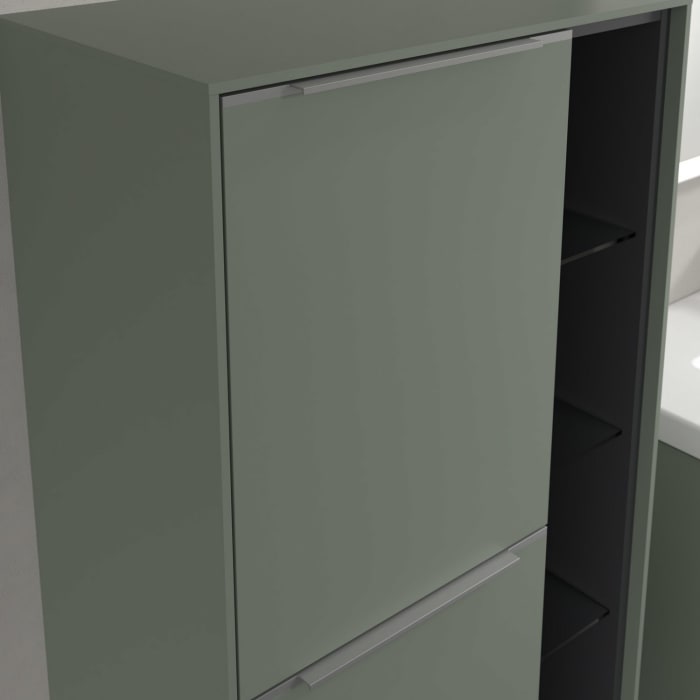 Villeroy & Boch Subway 3.0 Mittelschrank 57,4 x 120 cm mit 1 offenen Fach und 2 Türen, Anschlag links