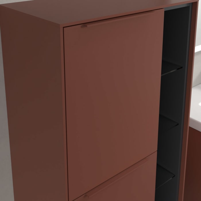 Villeroy & Boch Subway 3.0 Mittelschrank 57,4 x 120 cm mit 1 offenen Fach und 2 Türen, Anschlag links