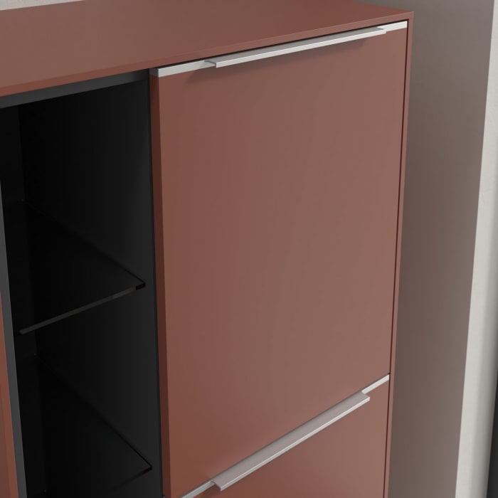 Villeroy & Boch Subway 3.0 Mittelschrank 57,4 x 120 cm mit 1 offenen Fach und 2 Türen, Anschlag rechts