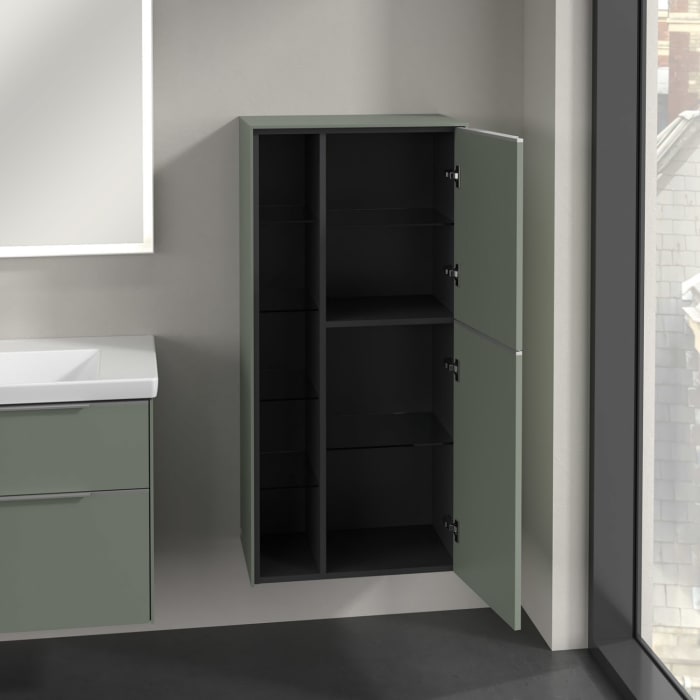 Villeroy & Boch Subway 3.0 Mittelschrank 57,4 x 120 cm mit 1 offenen Fach und 2 Türen, Anschlag rechts