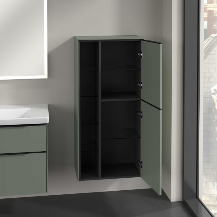 Villeroy & Boch Subway 3.0 Mittelschrank 57,4 x 120 cm mit 1 offenen Fach und 2 Türen, Anschlag rechts