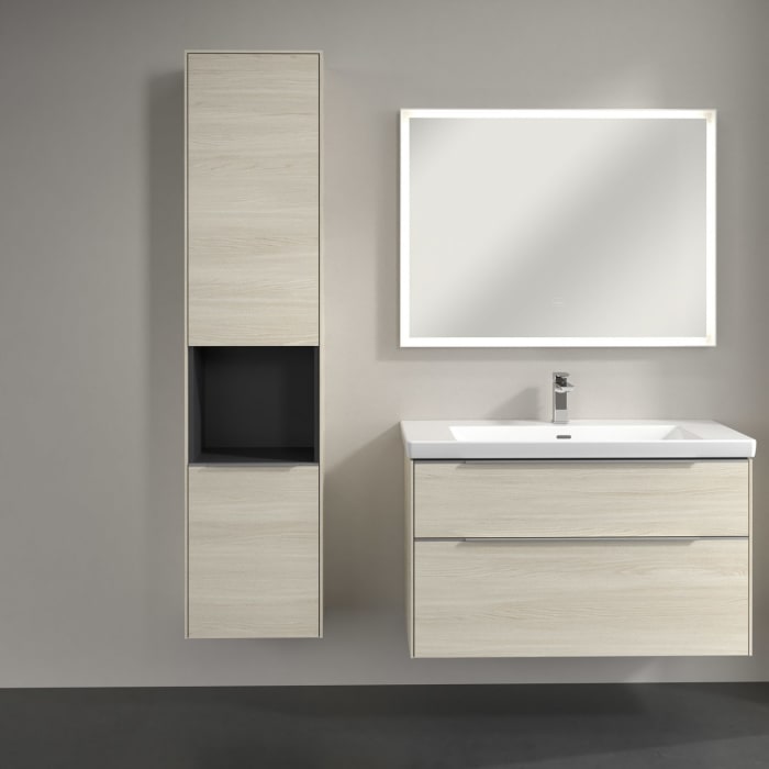 Villeroy & Boch Subway 3.0 Hochschrank 40 x 171 cm mit 1 offenen Fach und 2 Türen, Anschlag links