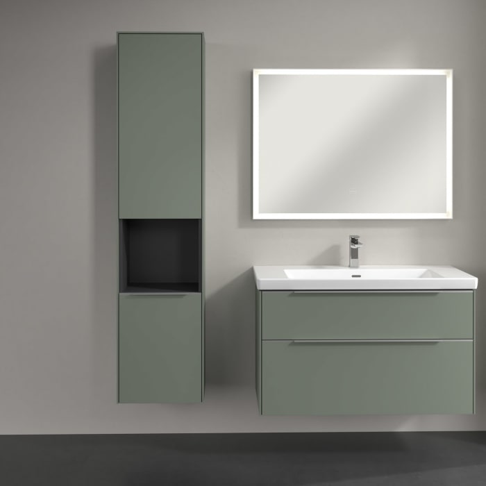 Villeroy & Boch Subway 3.0 Hochschrank 40 x 171 cm mit 1 offenen Fach und 2 Türen, Anschlag links