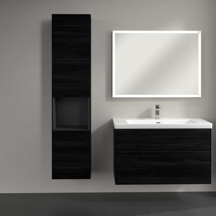 Villeroy & Boch Subway 3.0 Hochschrank 40 x 171 cm mit 1 offenen Fach und 2 Türen, Anschlag links