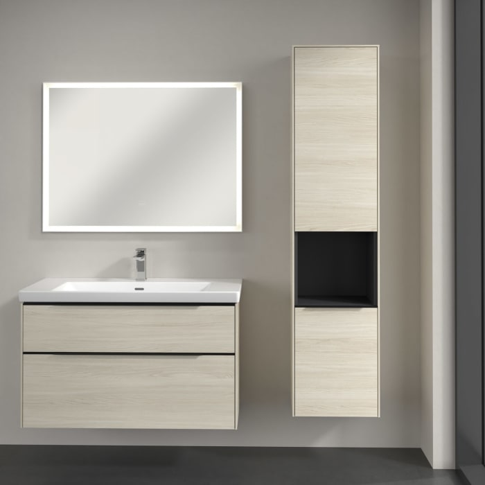 Villeroy & Boch Subway 3.0 Hochschrank 40 x 171 cm mit 1 offenen Fach und 2 Türen, Anschlag rechts