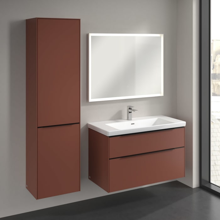 Villeroy & Boch Subway 3.0 Hochschrank 45 x 171 cm mit 1 Wäscheklappe und 1 Tür, Anschlag links