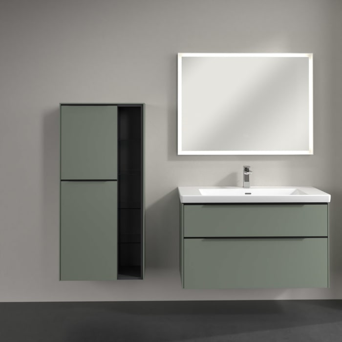 Villeroy & Boch Subway 3.0 Mittelschrank 57,4 x 120 cm mit 1 offenen Fach und 2 Türen, Anschlag links