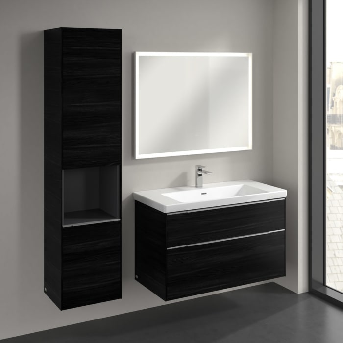 Villeroy & Boch Subway 3.0 Hochschrank 40 x 171 cm mit 1 offenen Fach und 2 Türen, Anschlag links