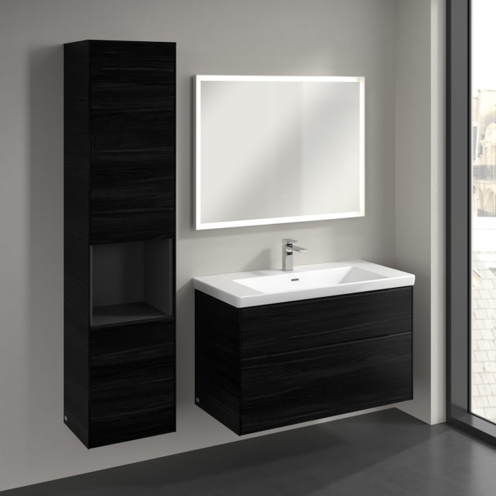 Villeroy & Boch Subway 3.0 Hochschrank 40 x 171 cm mit 1 offenen Fach und 2 Türen, Anschlag links