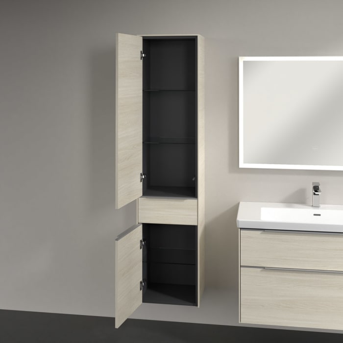 Villeroy & Boch Subway 3.0 Hochschrank 40 x 171 cm mit 1 Auszug und 2 Türen, Anschlag links