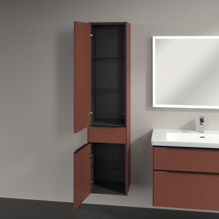 Villeroy & Boch Subway 3.0 Hochschrank 40 x 171 cm mit 1 Auszug und 2 Türen, Anschlag links