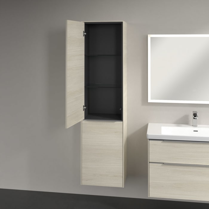 Villeroy & Boch Subway 3.0 Hochschrank 45 x 171 cm mit 1 Wäscheklappe und 1 Tür, Anschlag links