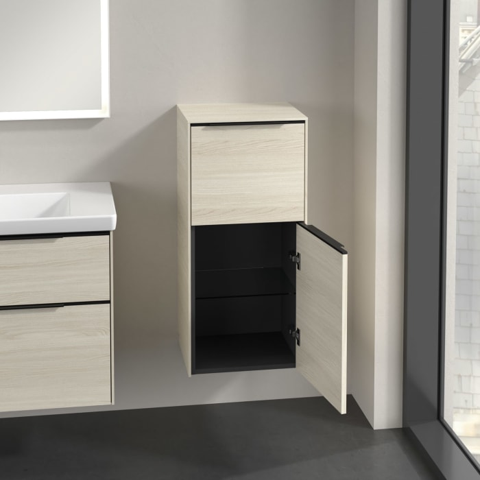 Villeroy & Boch Subway 3.0 Seitenschrank 40 x 86 cm mit 1 Auszug und 1 Tür, Anschlag rechts