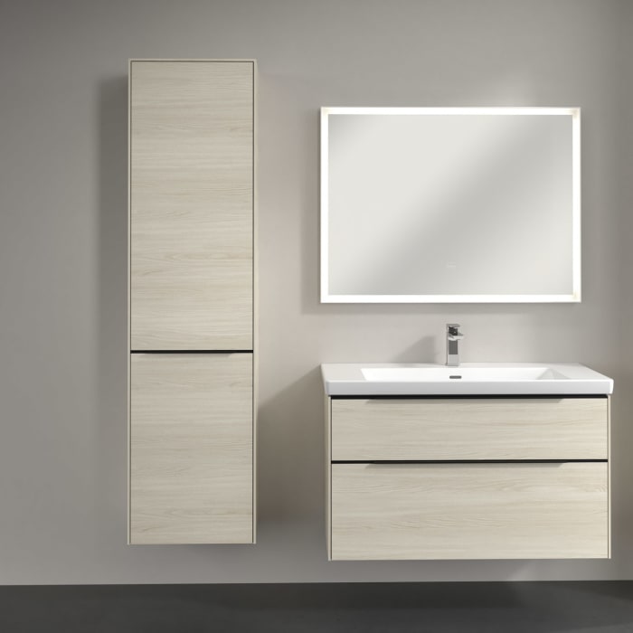 Villeroy & Boch Subway 3.0 Hochschrank 45 x 171 cm mit 1 Wäscheklappe und 1 Tür, Anschlag links