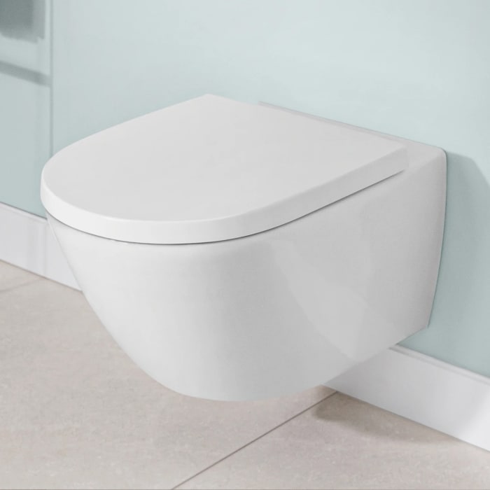 Villeroy & Boch Subway 3.0 WC Komplettset, mit WC-Sitz, Geberit Duofix Element und Betätigungsplatte