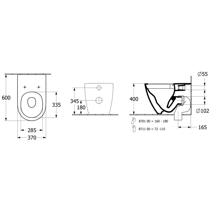 Villeroy & Boch Subway 3.0 Tiefspül-WC spülrandlos, bodenstehend, mit TwistFlush