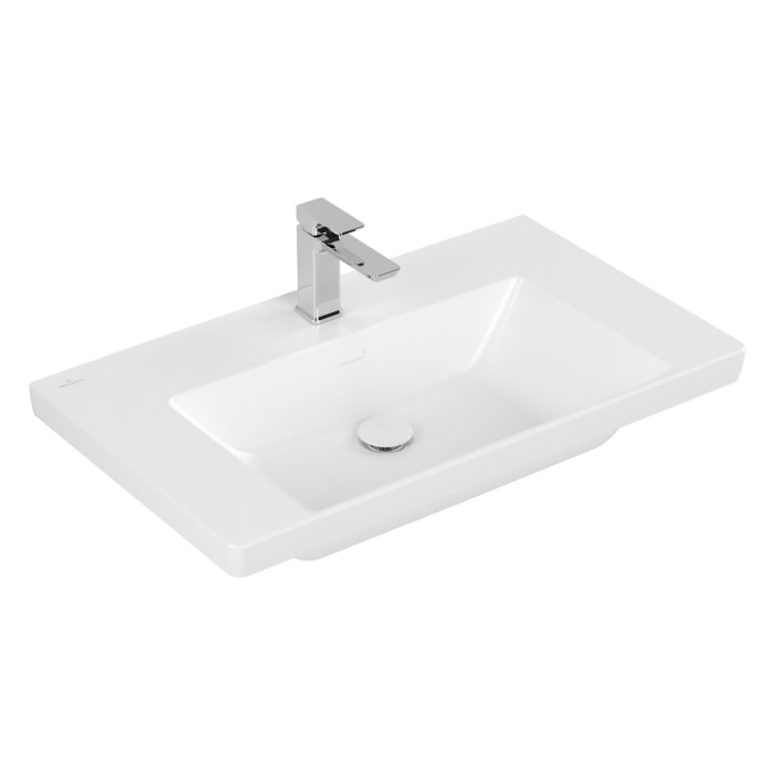 Villeroy & Boch Subway 3.0 Schrankwaschtisch 80 cm, mit 1 Hahnloch, ohne Überlauf