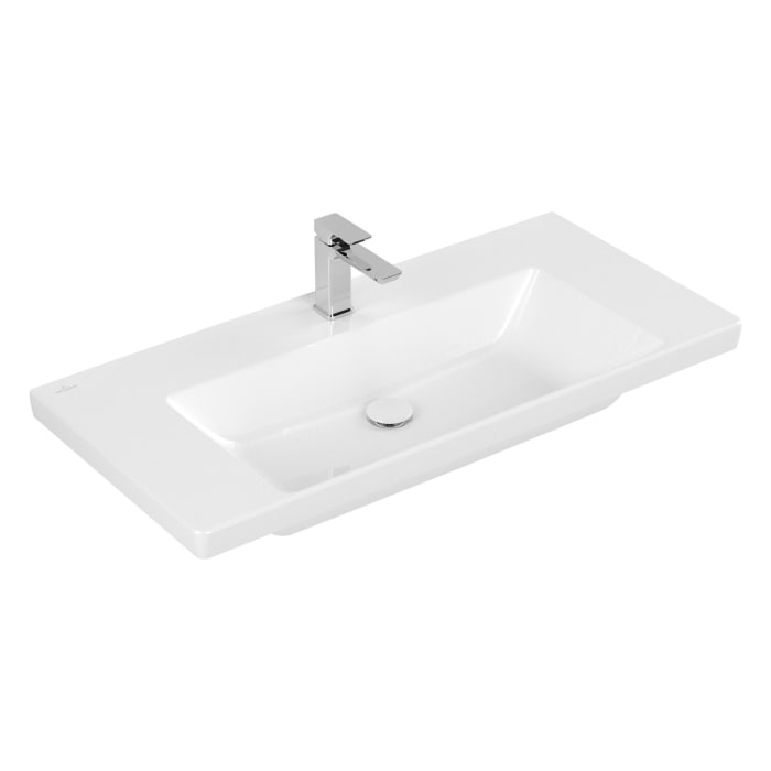 Villeroy & Boch Subway 3.0 Schrankwaschtisch 100 cm, mit 1 Hahnloch, ohne Überlauf