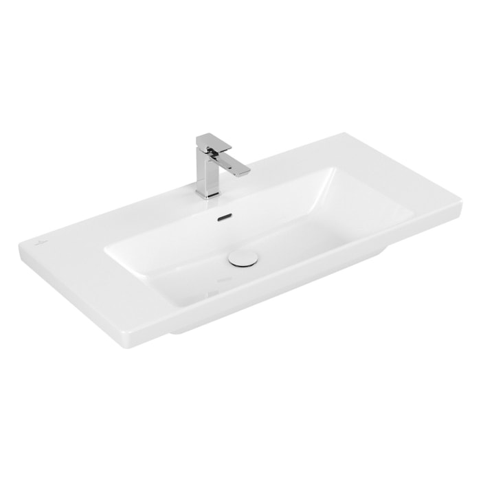 Villeroy & Boch Subway 3.0 Schrankwaschtisch 100 cm, mit 1 Hahnloch, mit Überlauf