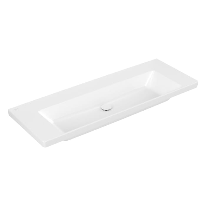 Villeroy & Boch Subway 3.0 Schrankwaschtisch 130 cm, ohne Hahnloch, ohne Überlauf
